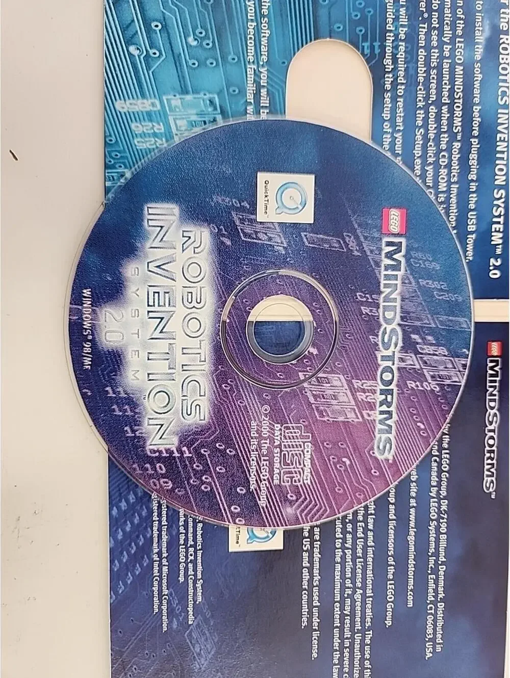 CDROM Software & Book #3804 LEGO Mindstorms ROBOTICS INVENTION SYSTEM 2.0 Disc